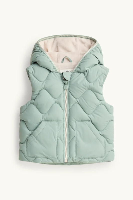 Baby quilted vest with hood - water-repellent