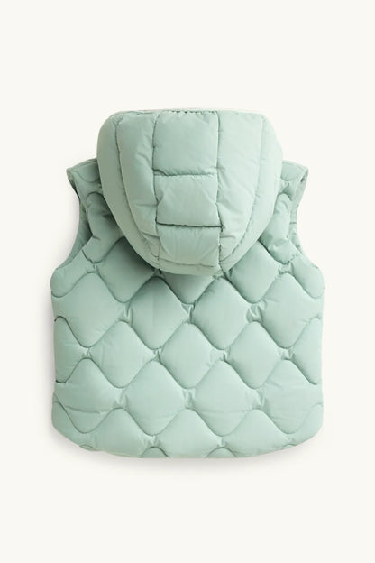 Baby quilted vest with hood - water-repellent
