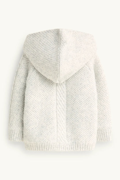 Lined knit cardigan - grey