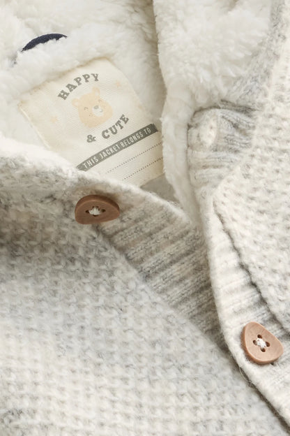 Lined knit cardigan - grey