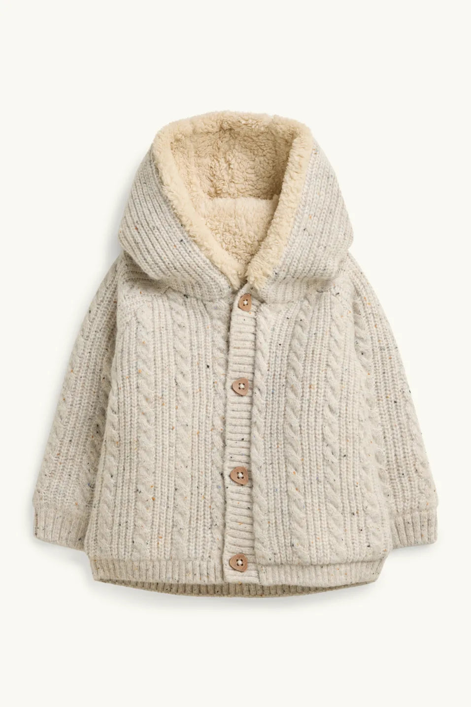 Lined knit cardigan - Beige