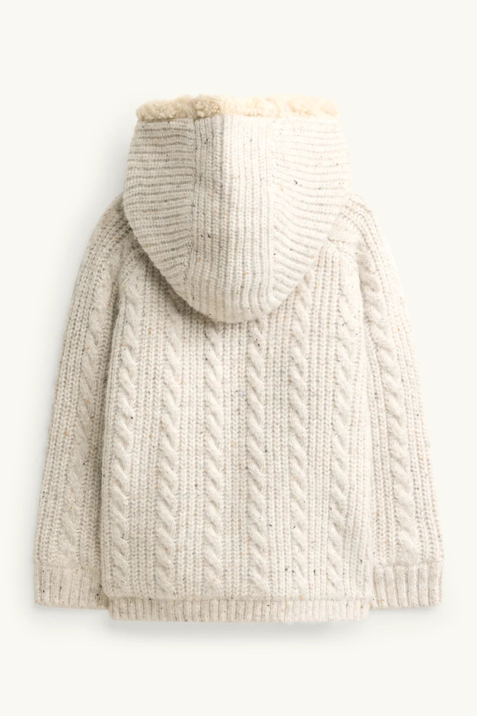 Lined knit cardigan - Beige