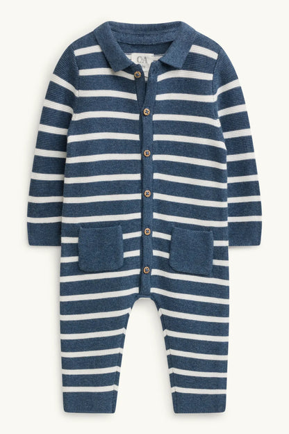 Knitted Jumpsuit - Striped