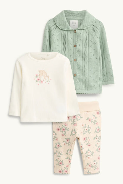 Deer and flower - 3 pieces outfit