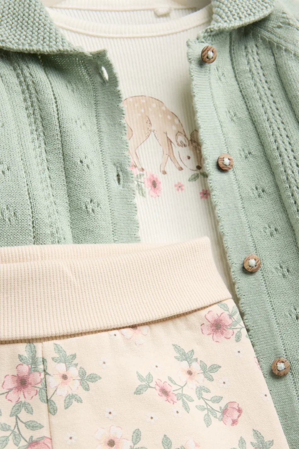 Deer and flower - 3 pieces outfit