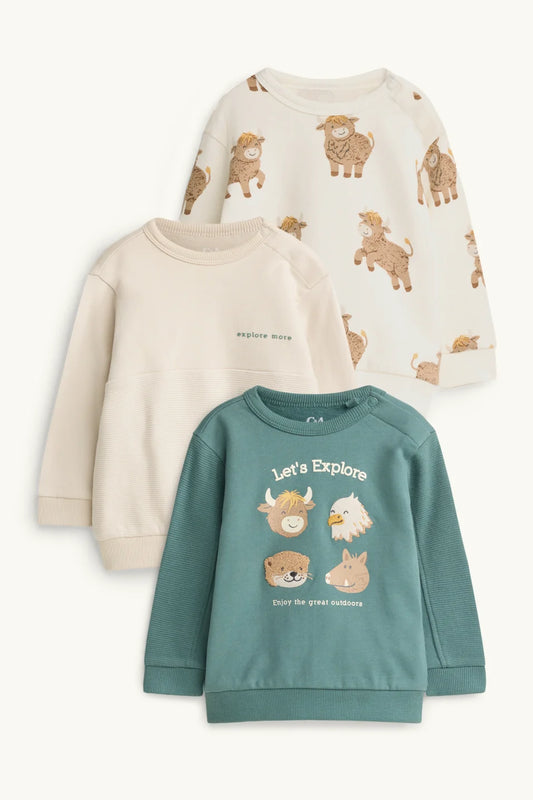 Bull Animals - Pack of 3 Sweatshirts