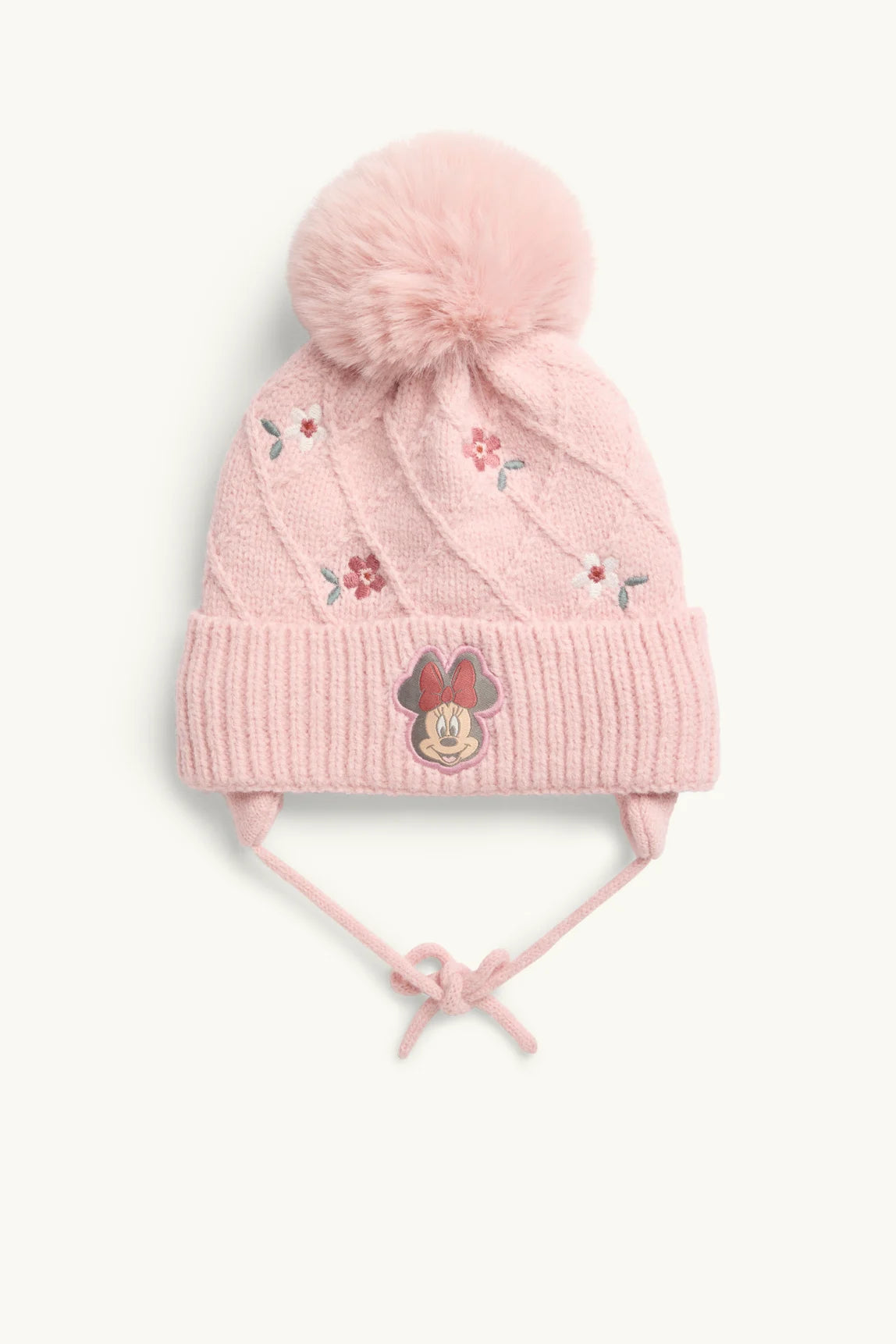 Minnie Mouse - Baby Pompom Hat - Braid Pattern