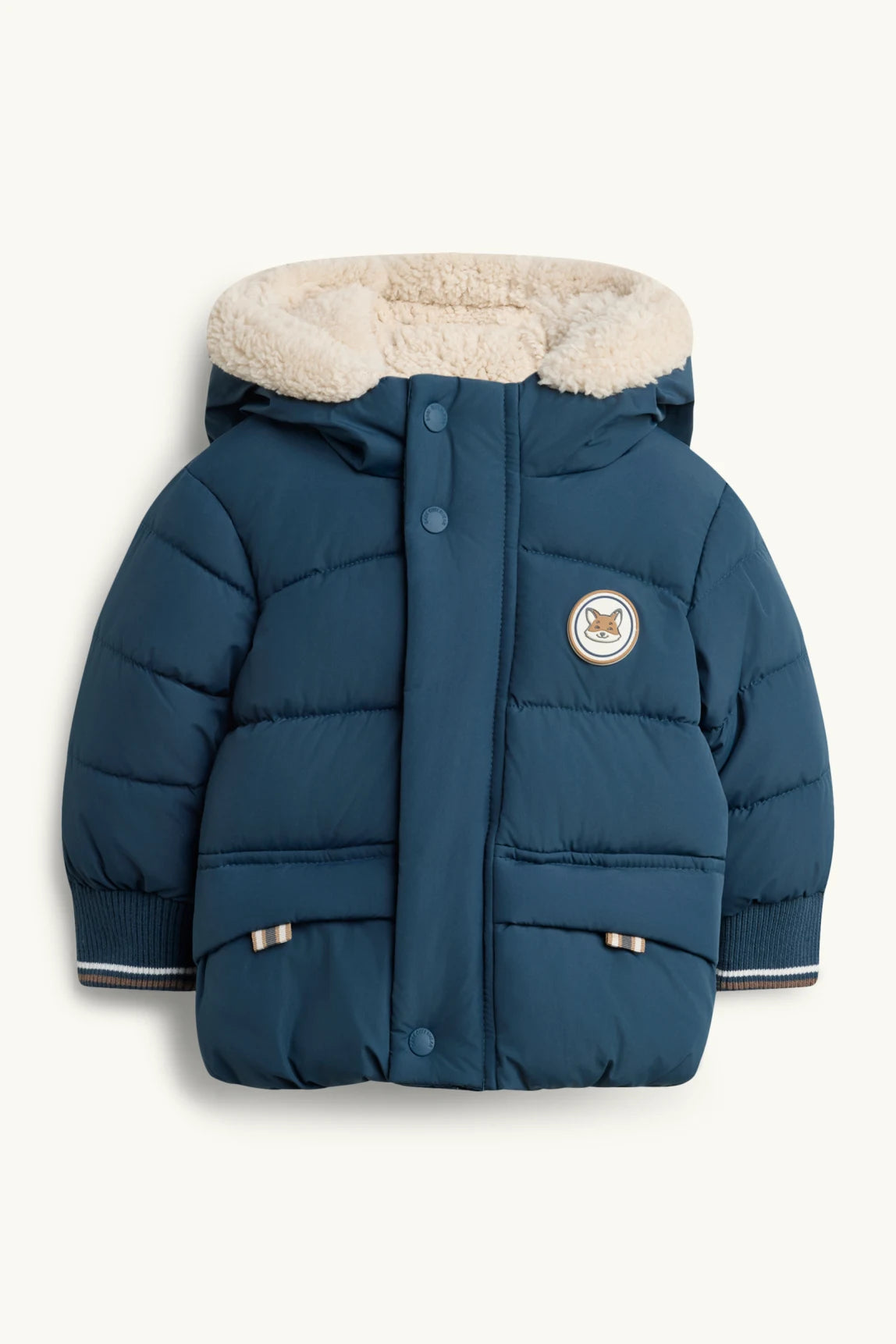 Fox - Baby Quilted Jacket with Hood - Lined