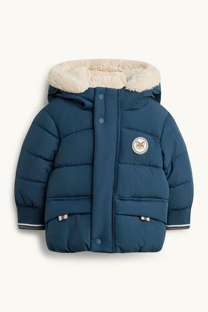 Fox - Baby Quilted Jacket with Hood - Lined