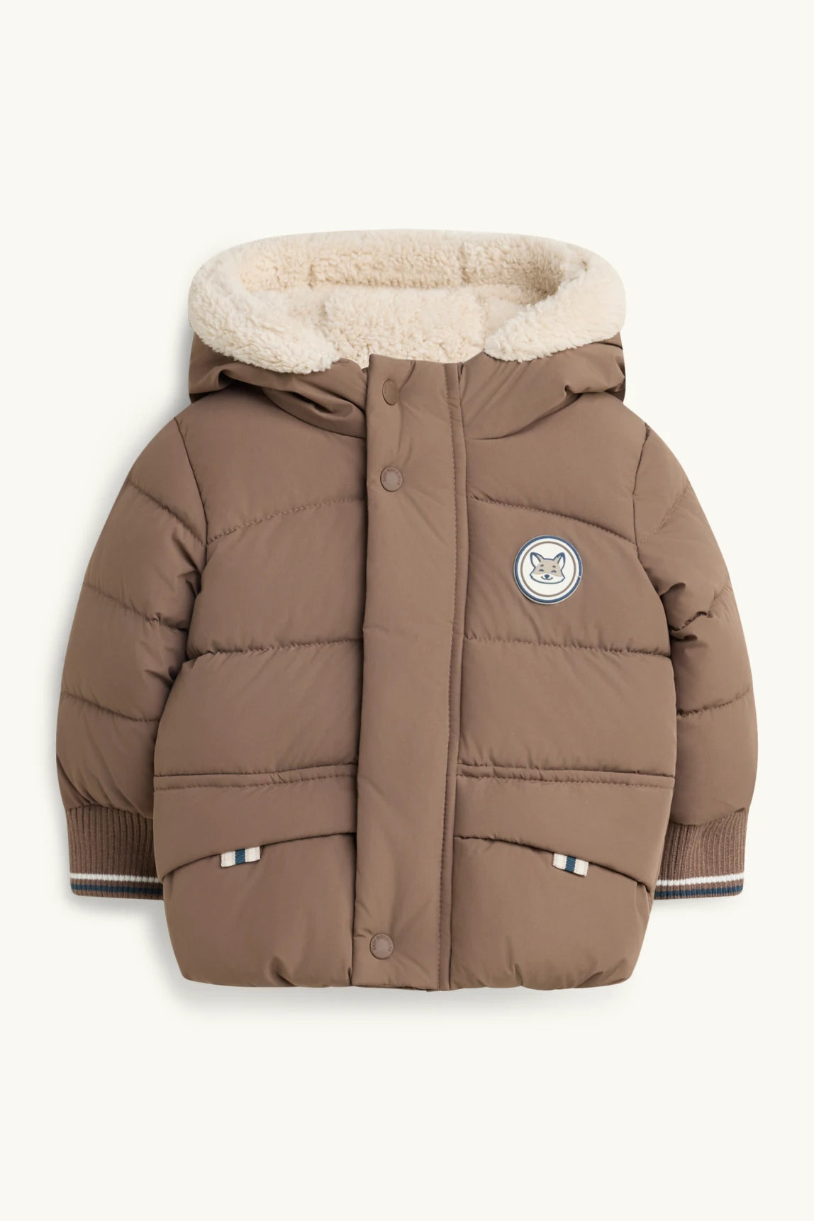 Fox - Baby Quilted Jacket with Hood - Lined