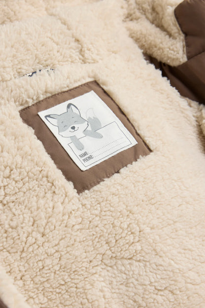Fox - Baby Quilted Jacket with Hood - Lined