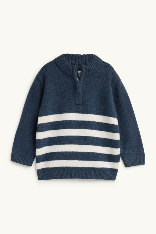 Baby Quarter zip pullover - striped