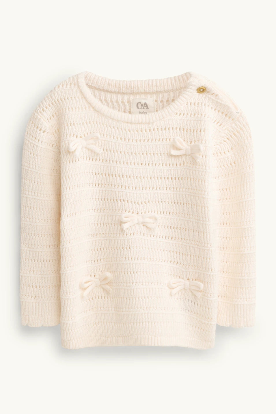 Bow - Baby Girl sweater - off white