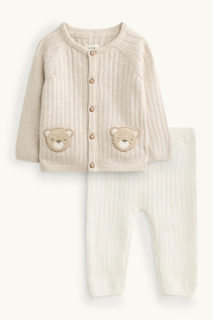 Bear - Baby knit outfit - Ribbed