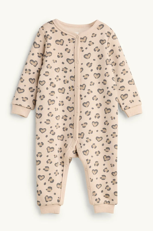 Leopard - Baby Sleepsuit - plush lined