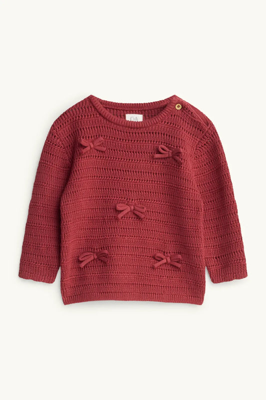 Bow - Baby Girl sweater - Red