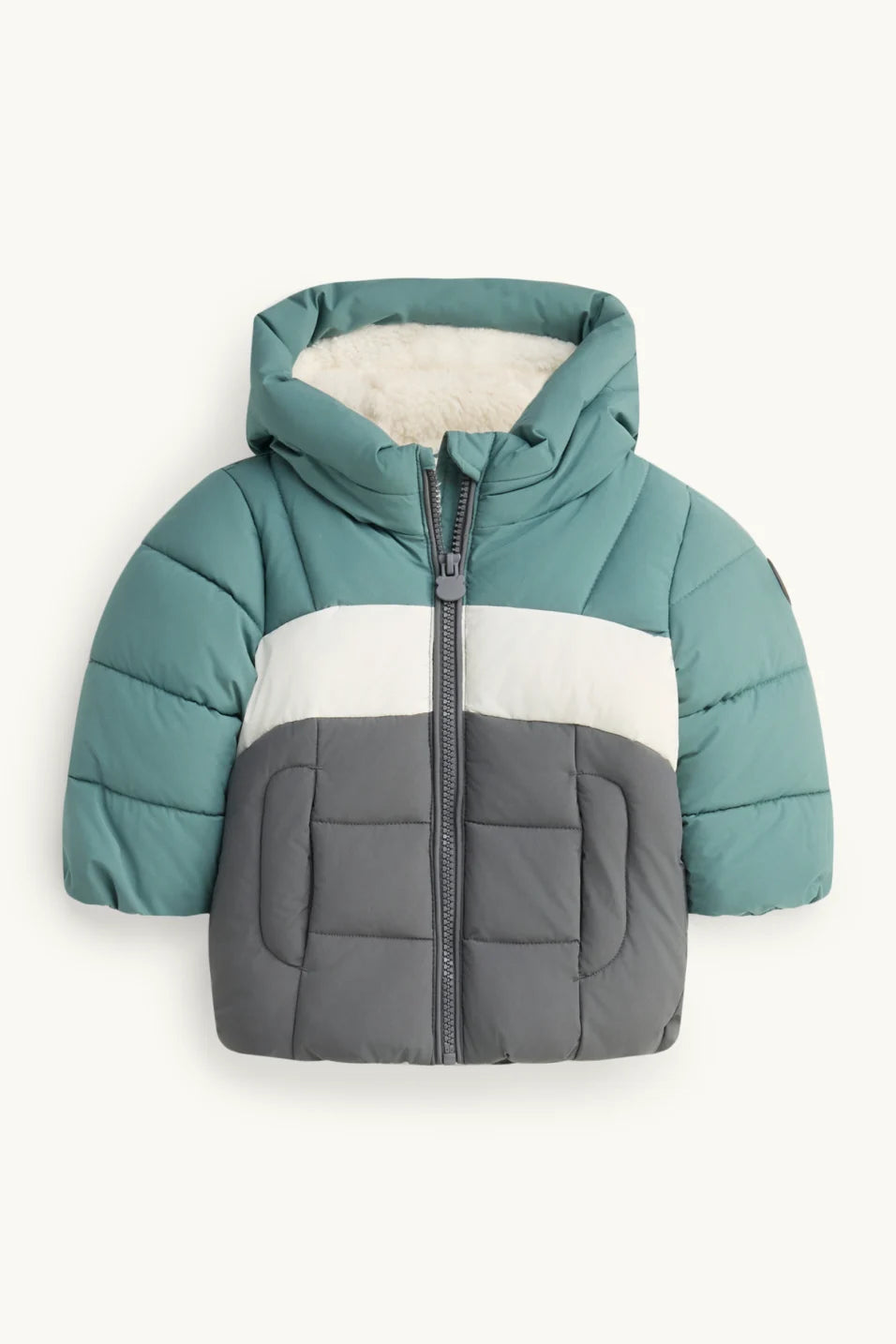 Bear - Baby Quilted Jacket with Hood - Lined