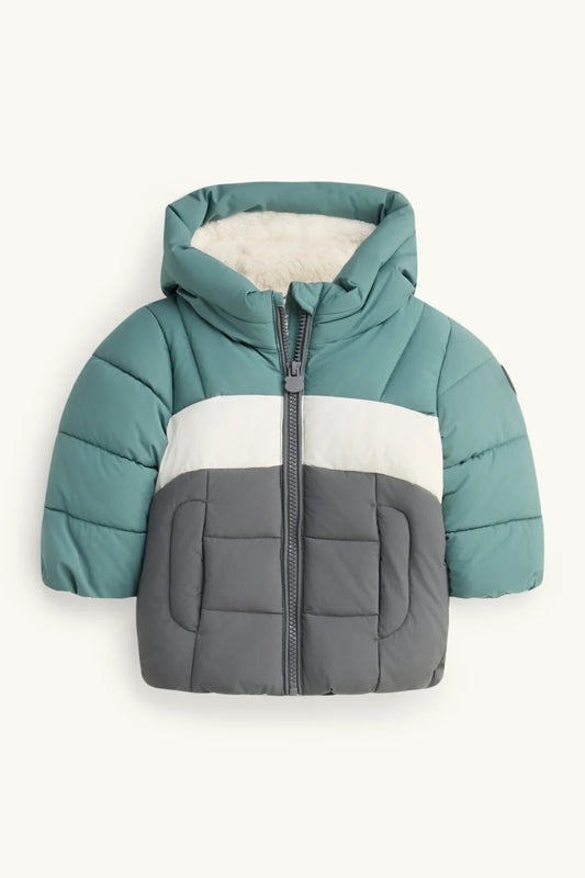 Bear - Baby Quilted Jacket with Hood - Lined