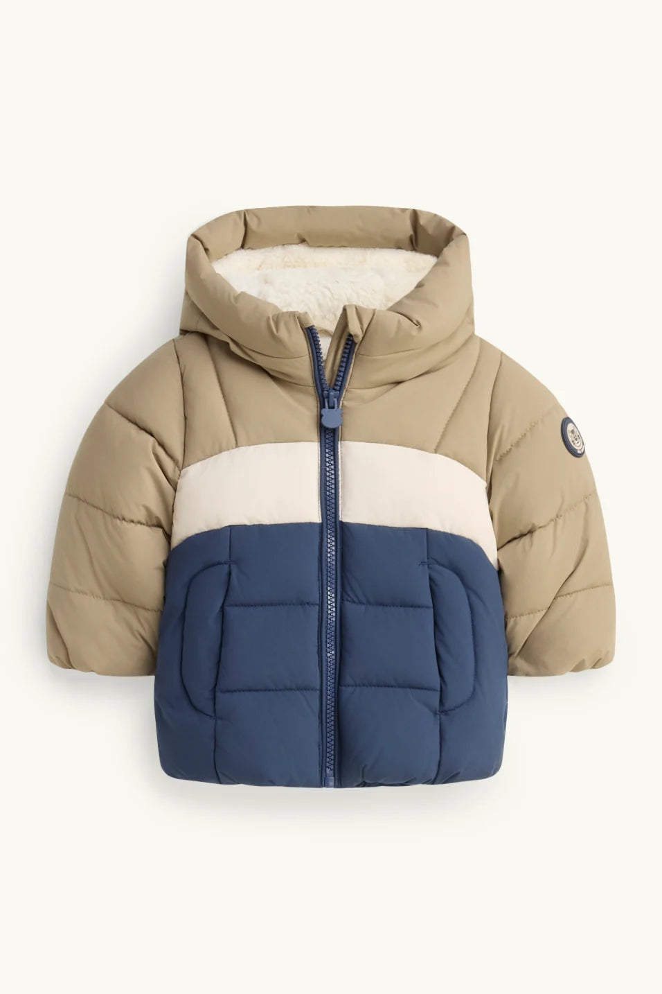 Bear - Baby Quilted Jacket with Hood - Lined