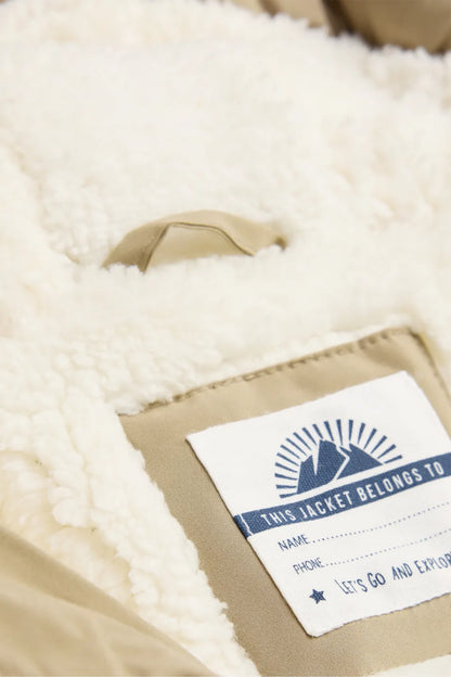 Bear - Baby Quilted Jacket with Hood - Lined