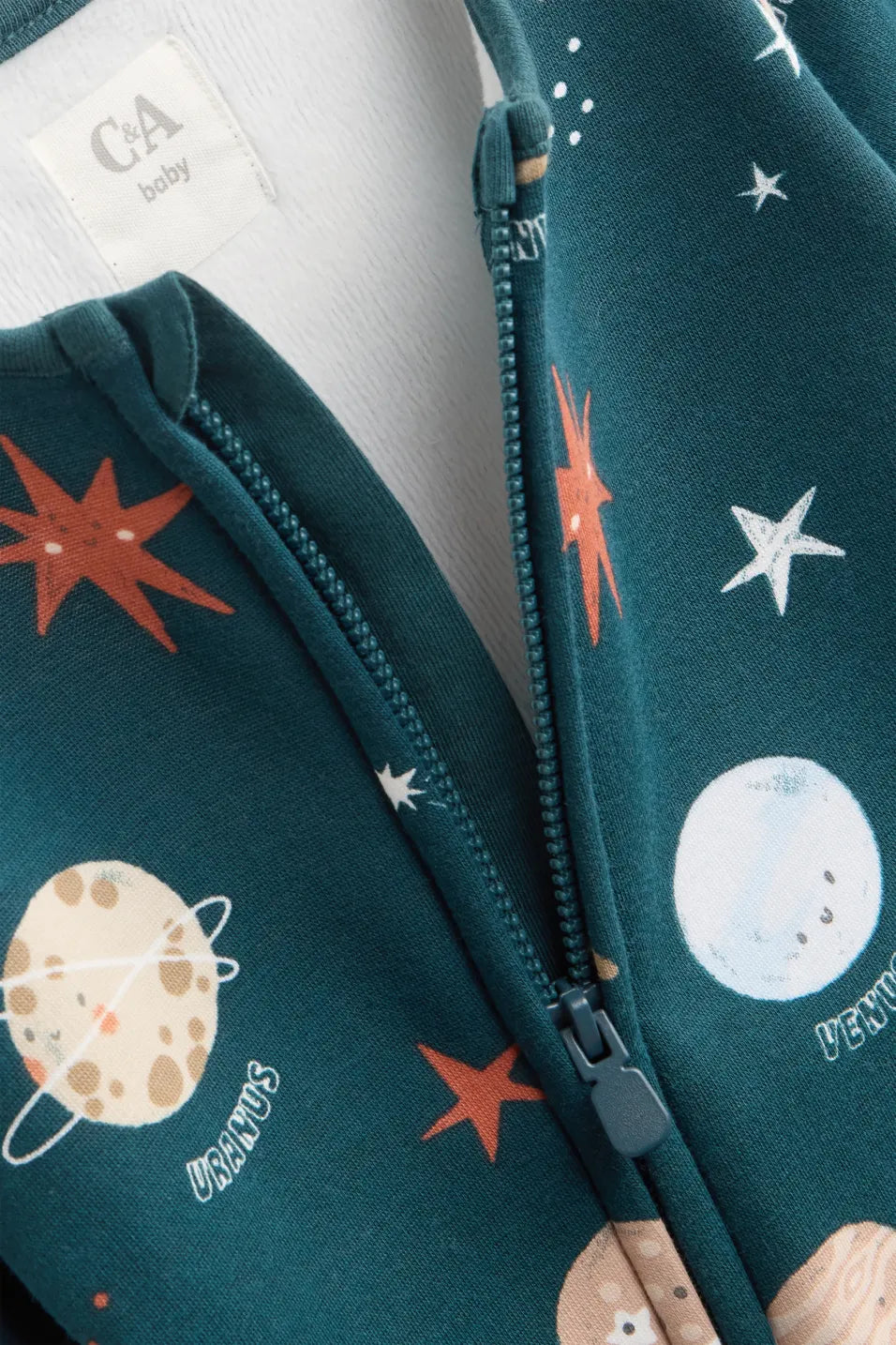 Rocket and Planets - Baby Sleepsuit - plush lined