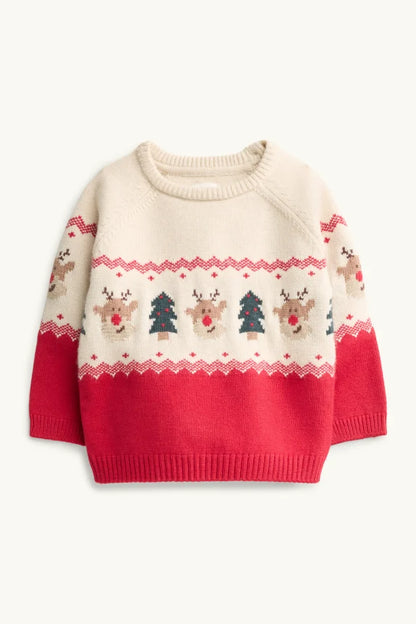 Christmas Tree and Reindeer- Baby Sweater