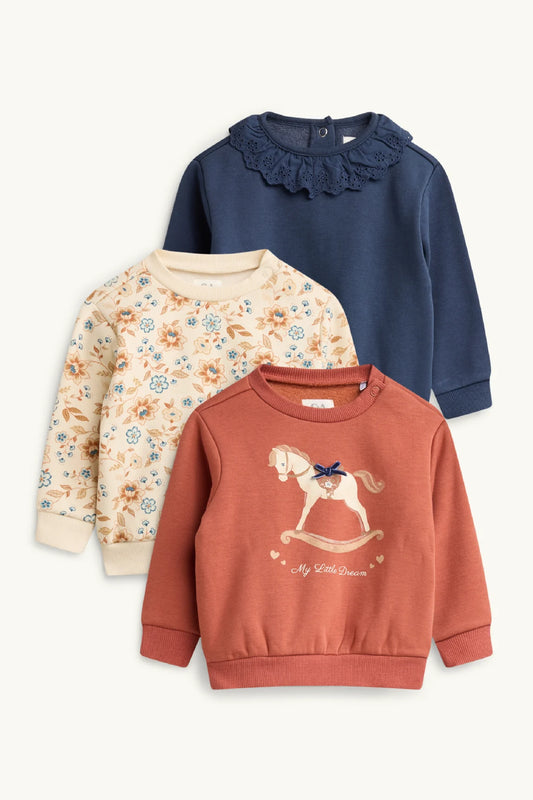 Horse and Flowers - Pack of 3 Sweatshirts