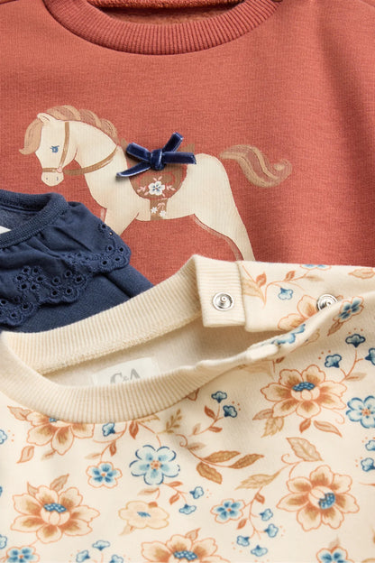Horse and Flowers - Pack of 3 Sweatshirts