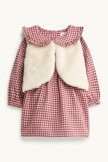 Baby Dress set - checkered - 2 pieces
