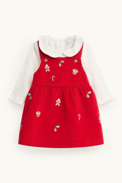 Reindeer and Candy Cane - Baby Christmas Dress