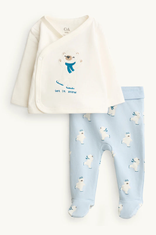Polar Bear - Baby Pyjamas - Plush Lined