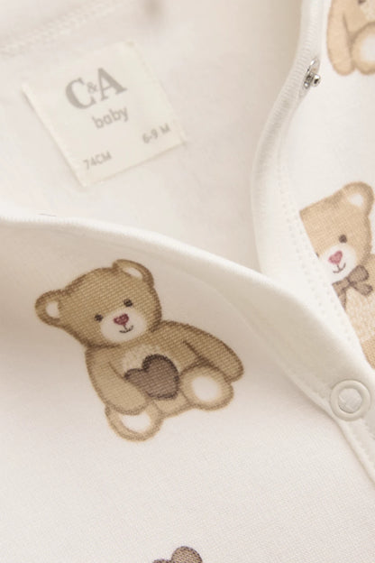 Bear - Baby Sleepsuit - plush lined