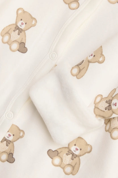 Bear - Baby Sleepsuit - plush lined