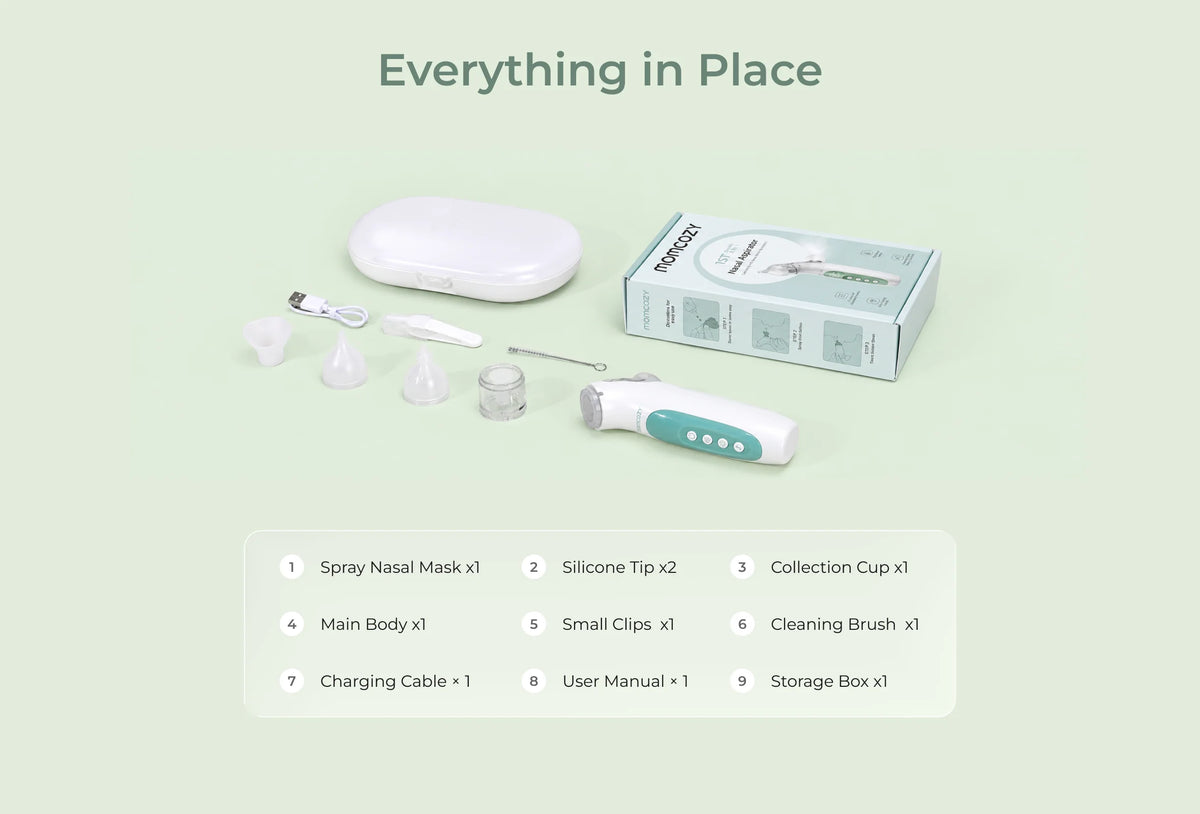 Momcozy BreezyClear 2-in-1 Spray & Suction Electric Nasal Aspirator