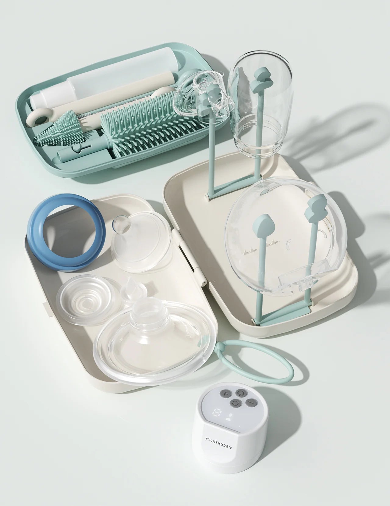 Momcozy - 7 in 1 Travel baby bottle cleaning and drying set