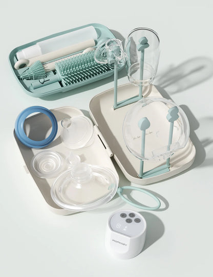 Momcozy - 7 in 1 Travel baby bottle cleaning and drying set