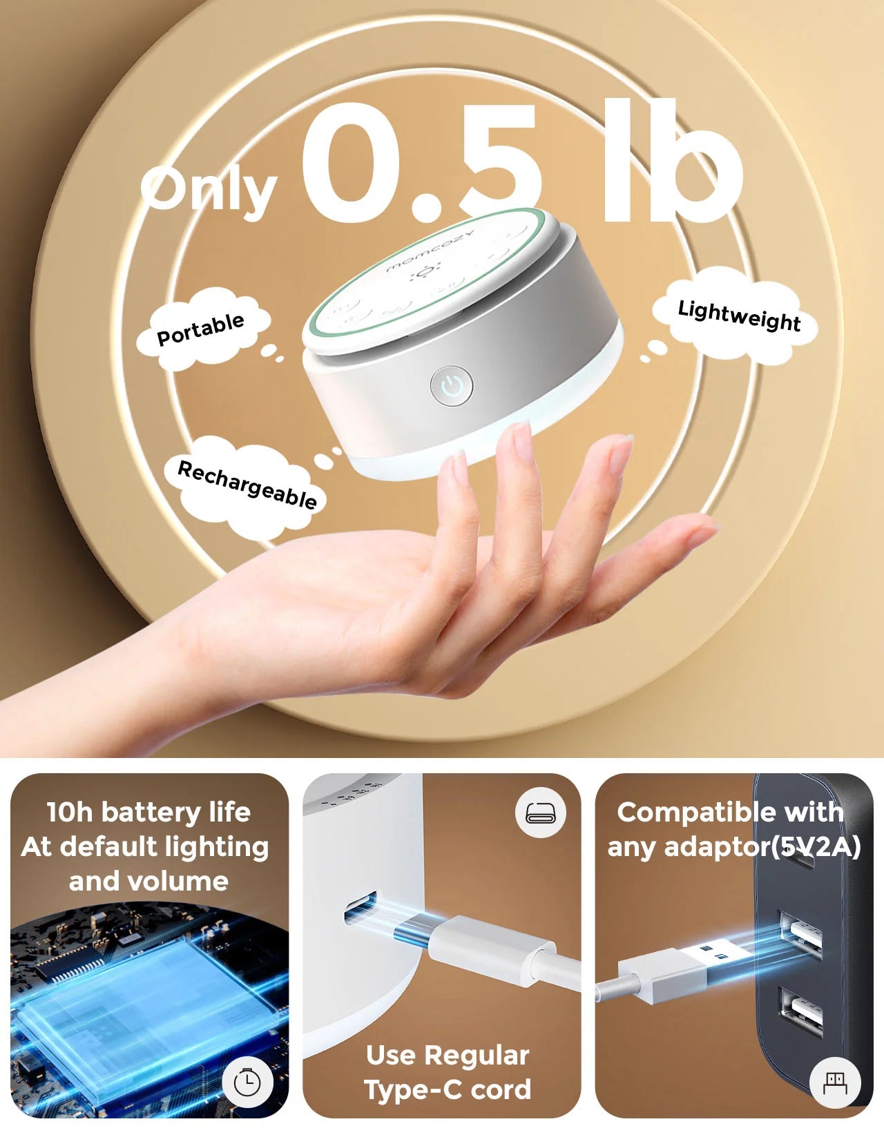 Momcozy Baby Sound Machine - Warm Light