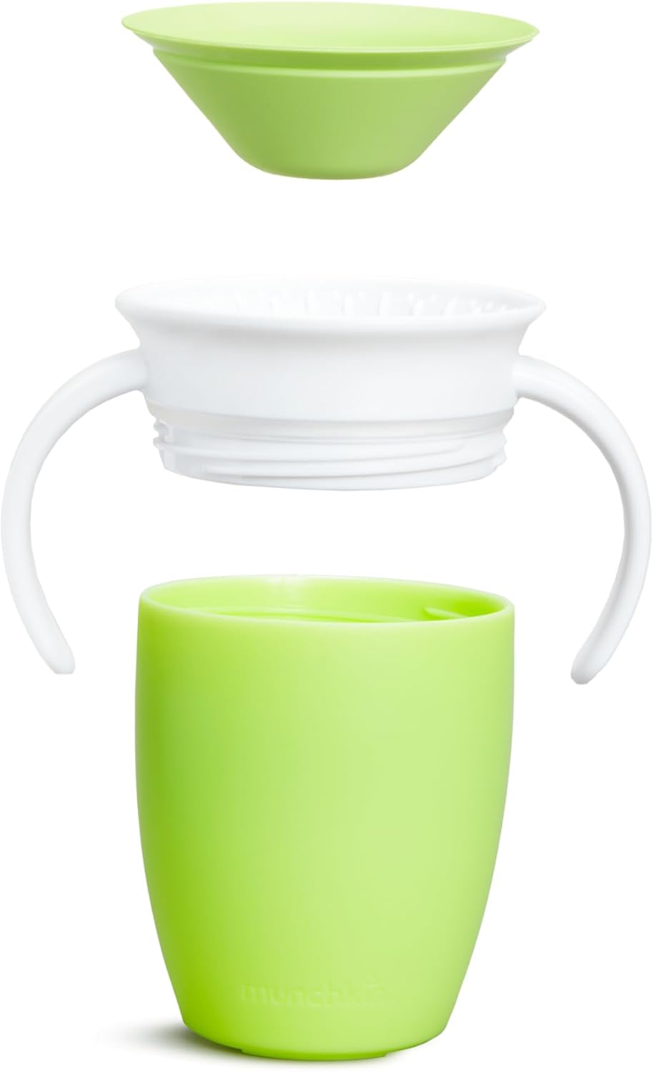 Munchkin 360° Trainer cup, Spill proof and leak proof cup with handle & Lid - 6m+ - Green
