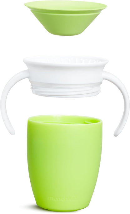 Munchkin 360° Trainer cup, Spill proof and leak proof cup with handle & Lid - 6m+ - Green