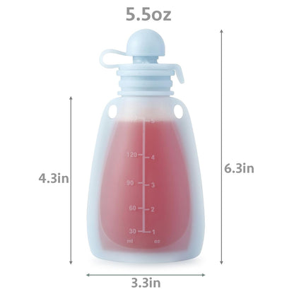 Reusable Silicone Baby Food Pouches, 4 Pack