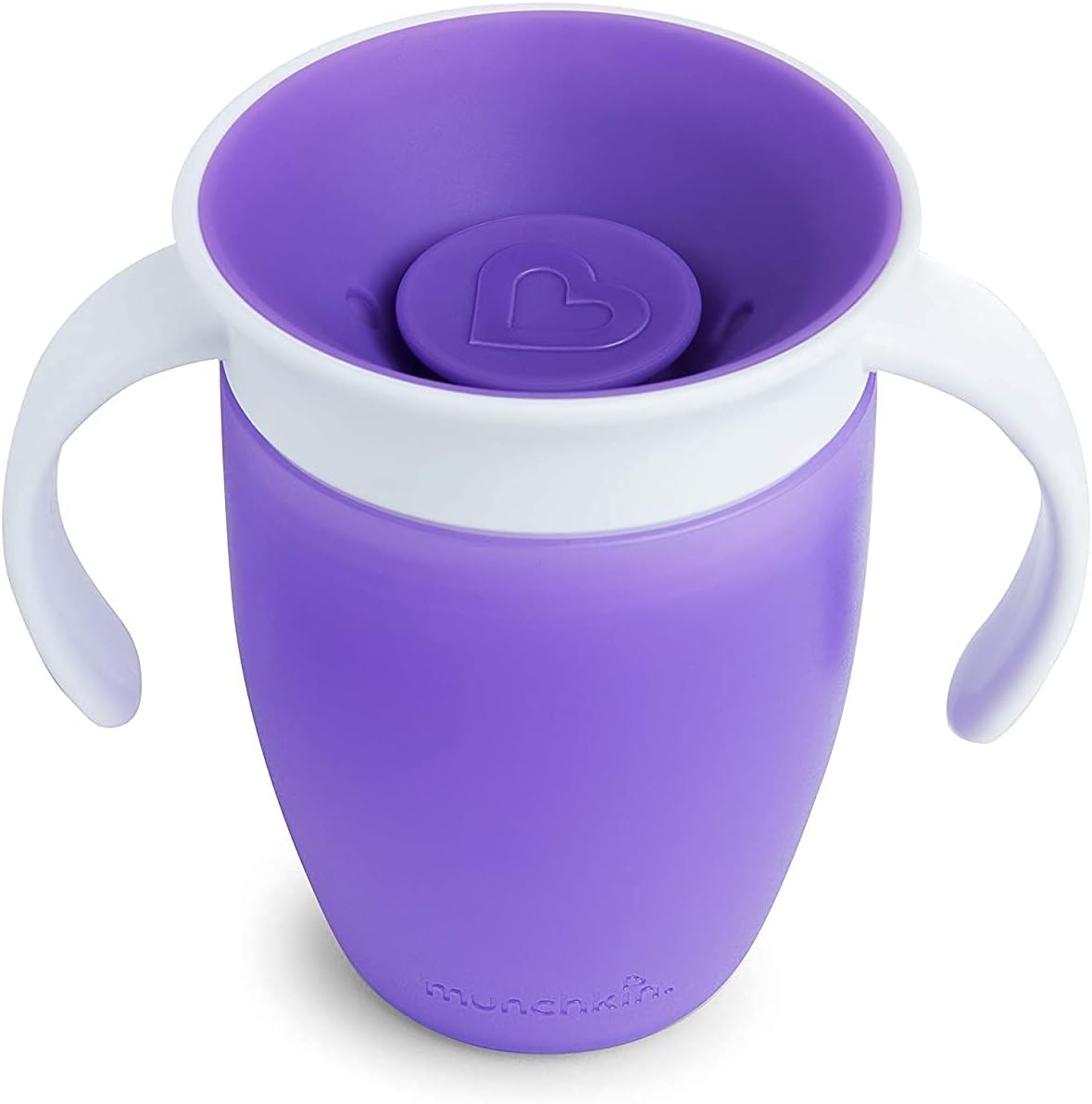 Munchkin 360° Trainer cup, Spill proof and leak proof cup with handle & Lid - 6m+ - Purple