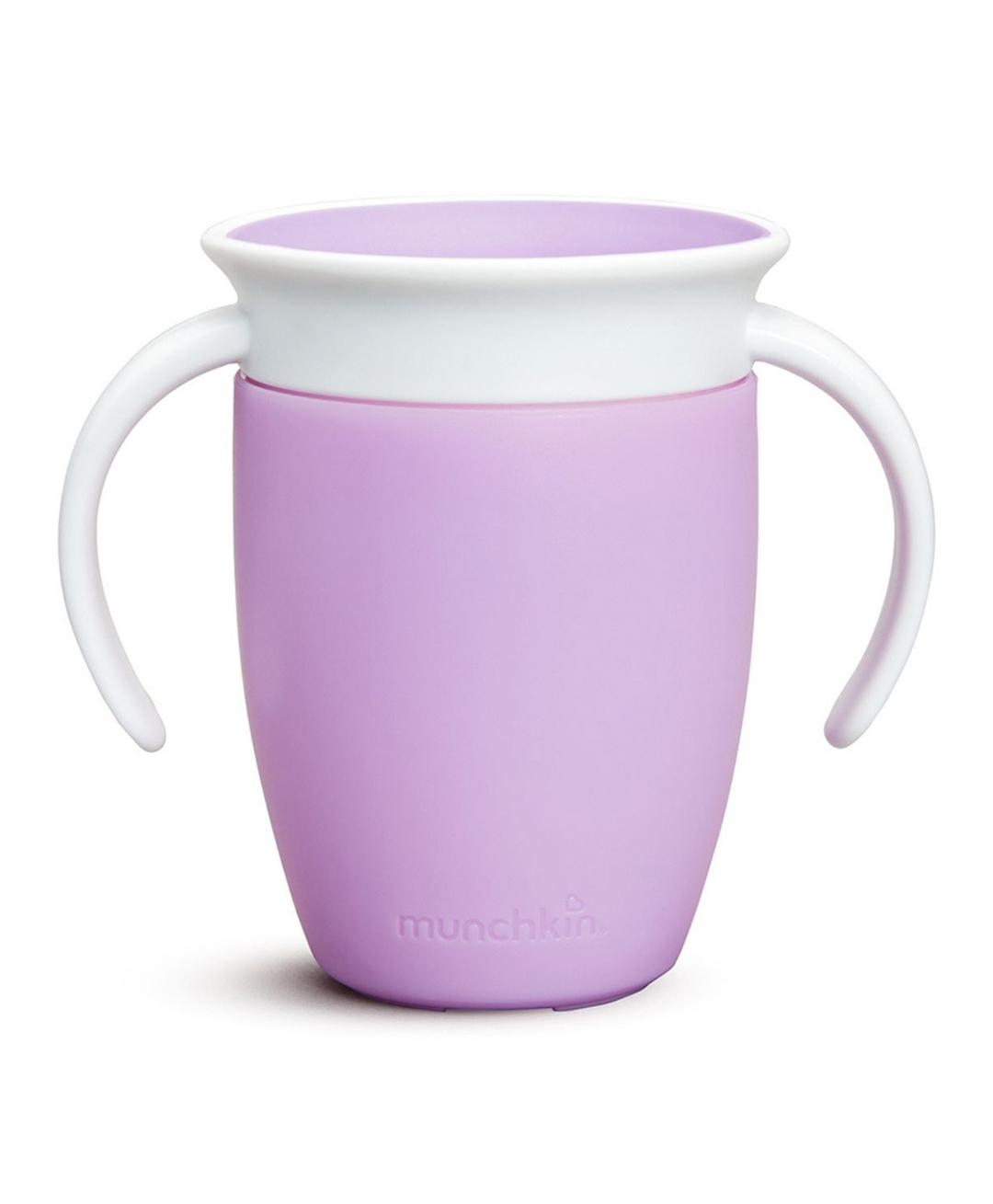Munchkin 360° Trainer cup, Spill proof and leak proof cup with handle & Lid - 6m+ - Purple