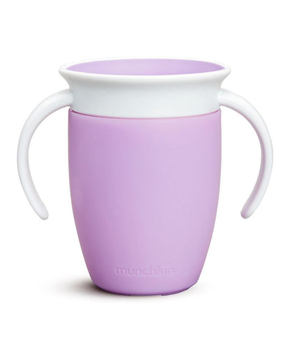 Munchkin 360° Trainer cup, Spill proof and leak proof cup with handle & Lid - 6m+ - Purple