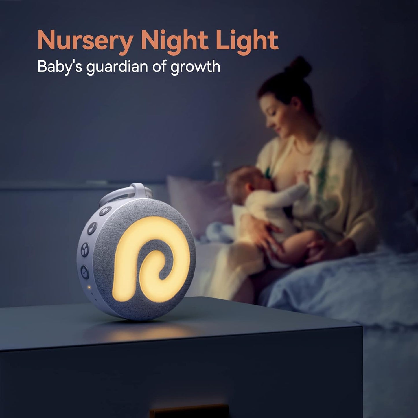 Dreamegg D11 - White Noise Sound Machine with Night Light - White