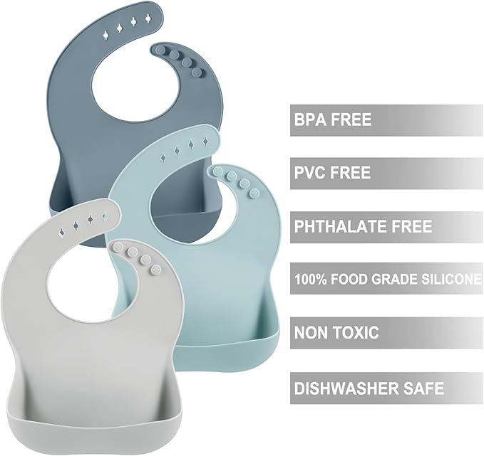 Silicone Baby Bib, BPA Free for Babies and Toddlers