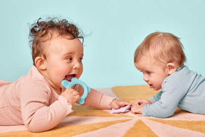 Teething Ring & Pack of 2 Training Toothbrush - Blue