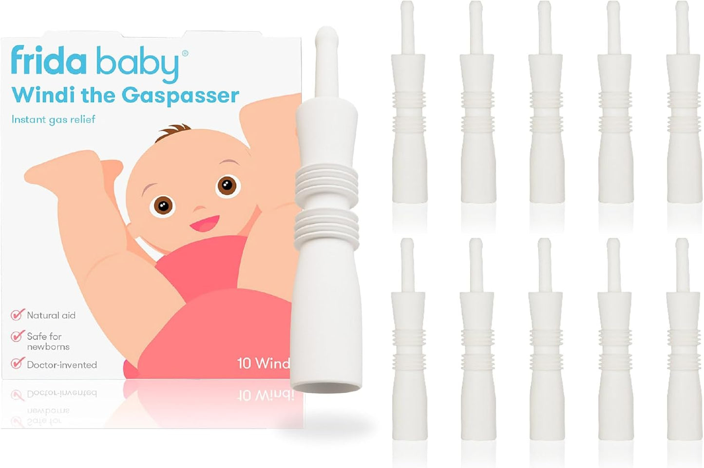 Frida Baby Windi Gas Passer, Gas Relief, 100% Natural, 10 pieces