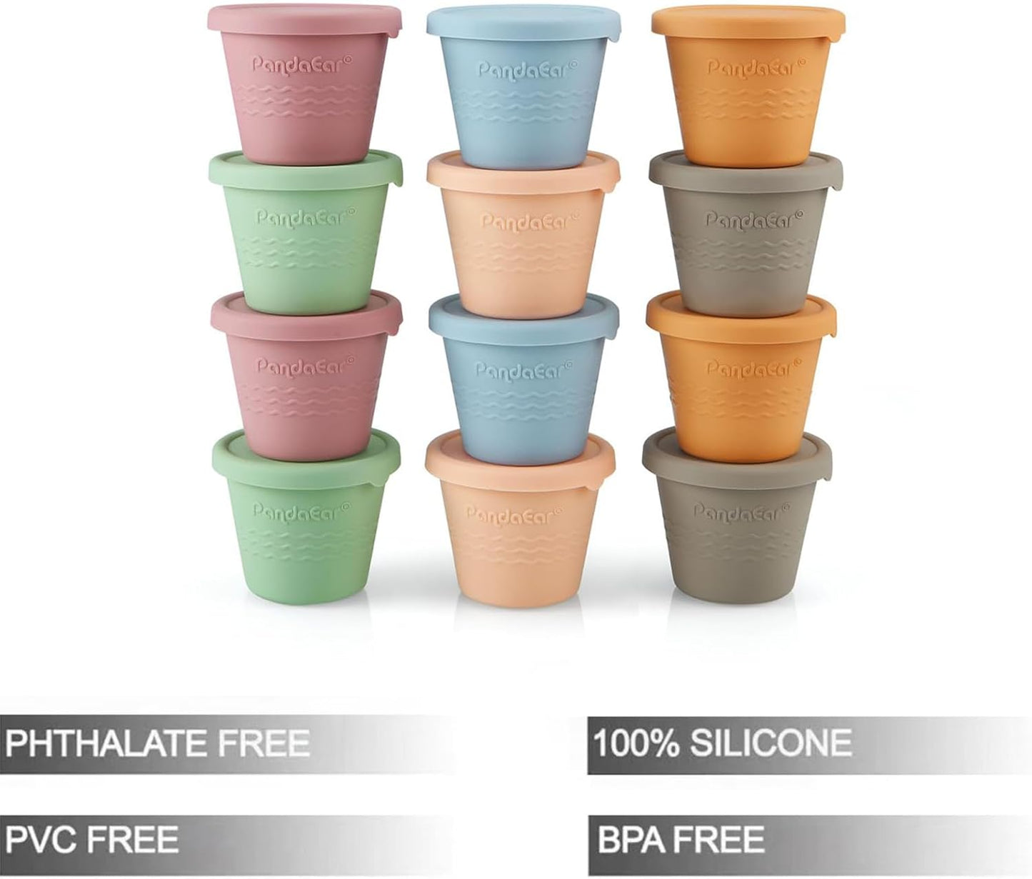 Reusable  Silicone Baby Food Storage Containers - 120 ml