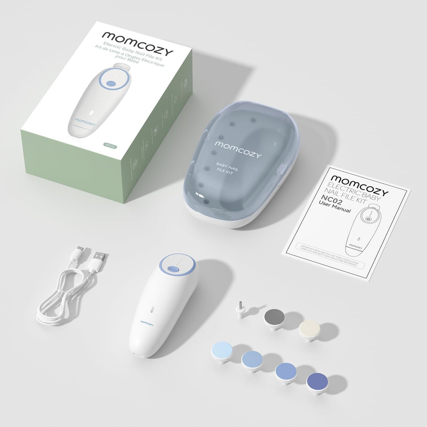 Momcozy Electric Baby Nail File - Low Noise - Blue