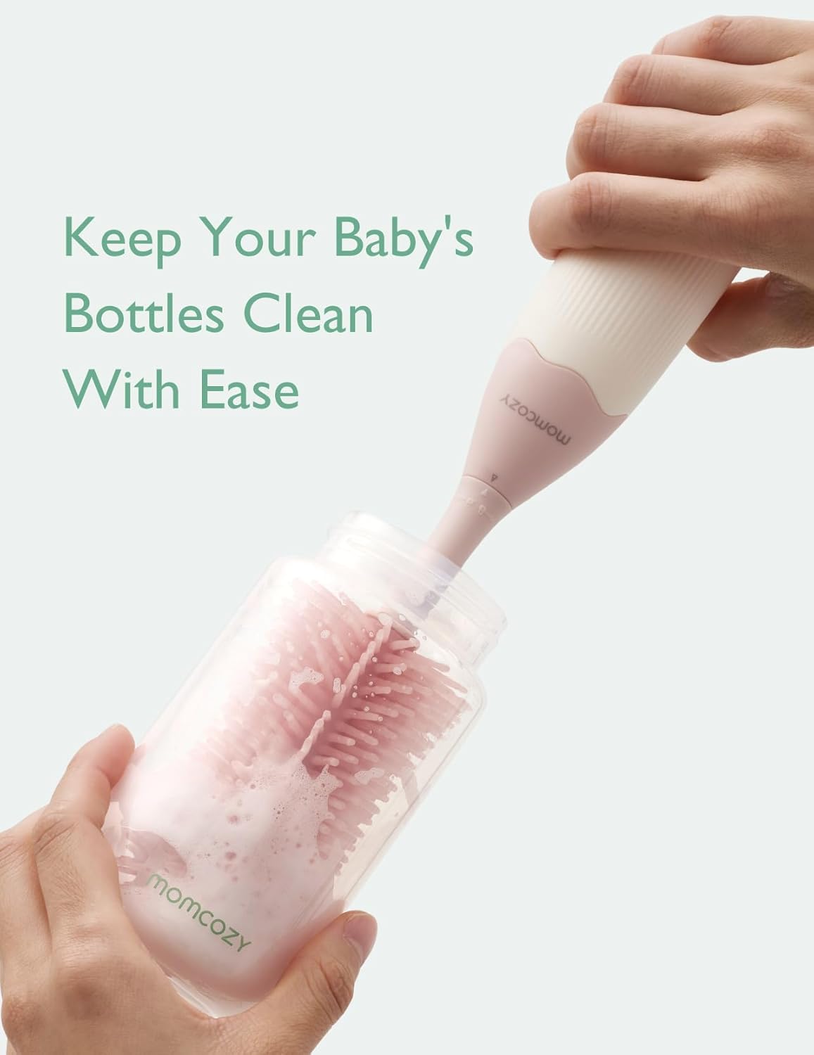 Momcozy - Push-Press Design Bottle Brush Kit - Pink